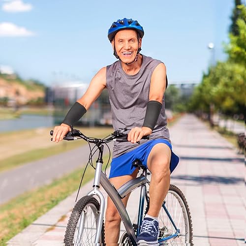 Vista 7 de Janmercy 10 pares de fundas protectoras delgadas para piel de ancianos, protección de la piel del brazo, fundas protectoras cortas para brazos