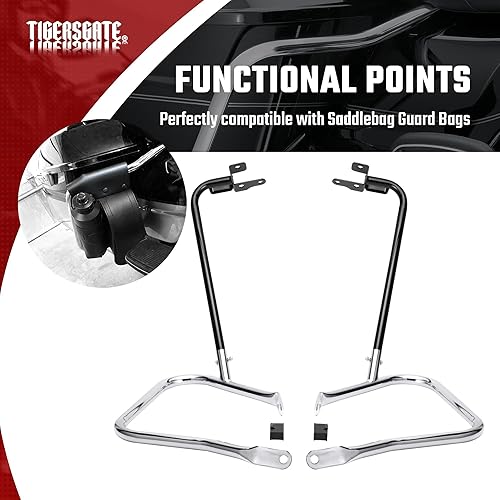 Miniatura 4 de Kit completo de protectores de alforja trasera cromada para Harley Touring Street Road Glide Electra Glide Road King 2014 y posterior