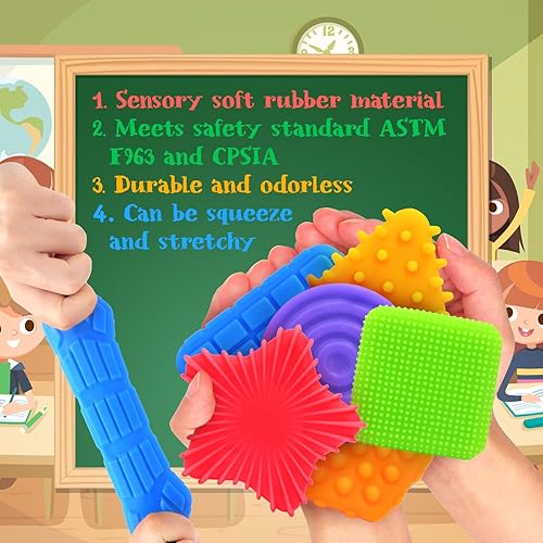 Vista 4 de Squishy Sensory Toys for Kids Toddlers: Super Soft & Textured Sensory Fidget Toy for Autistic Children Special Needs Stress Calming Toys for Kids