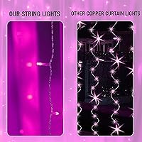 Vista 3 de Dazzle Bright 300 luces LED para cortina, luces de hadas del Día de San Valentín para dormitorio con 8 modos de iluminación, luces de ventana