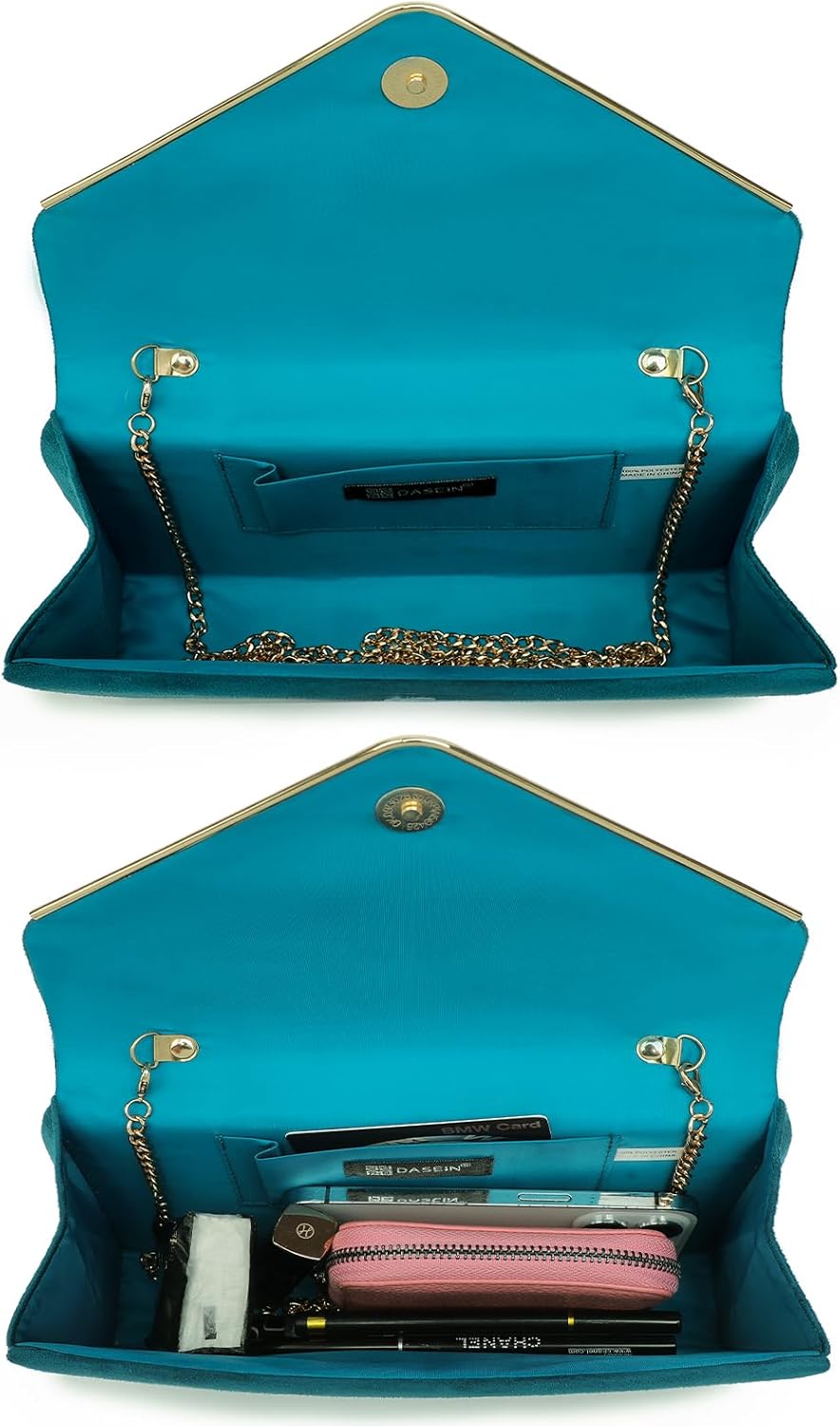 Dasein Women Faux Suede Evening Clutch Bags Formal Party Clutches Wedding Purses Cocktail Prom Clutches - Image 6