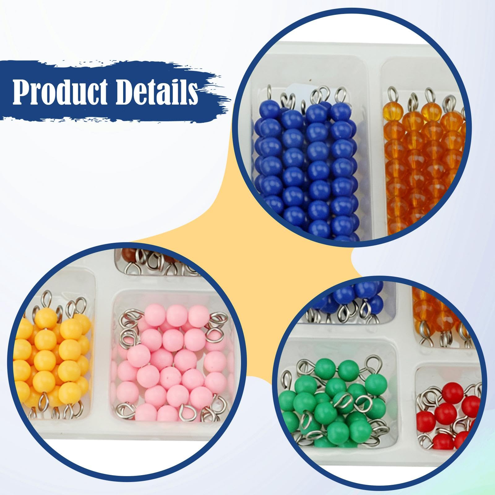 F Fityle 10 Piezas de Cuentas para Niños Juego Educativo de Matemáticas Material de Tablero de Ajedrez para Numeros Función de Suma y Resta