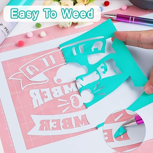 Miniatura 6 de WRAPXPERT Vinilo de transferencia de calor verde azulado HTV para planchar en vinilo de 12 x 5 pies, vinilo HTV verde azulado brillante para