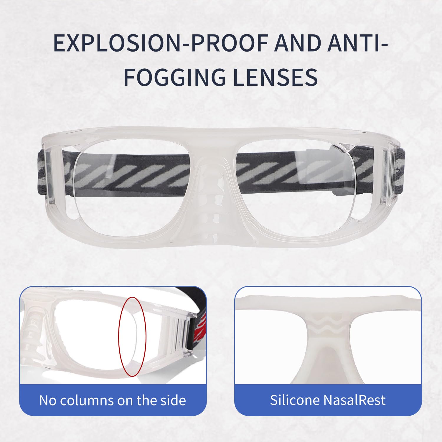 SooGree Gafas deportivas para raquetball, baloncesto, fútbol, fútbol, gafas de seguridad, lentes reemplazables