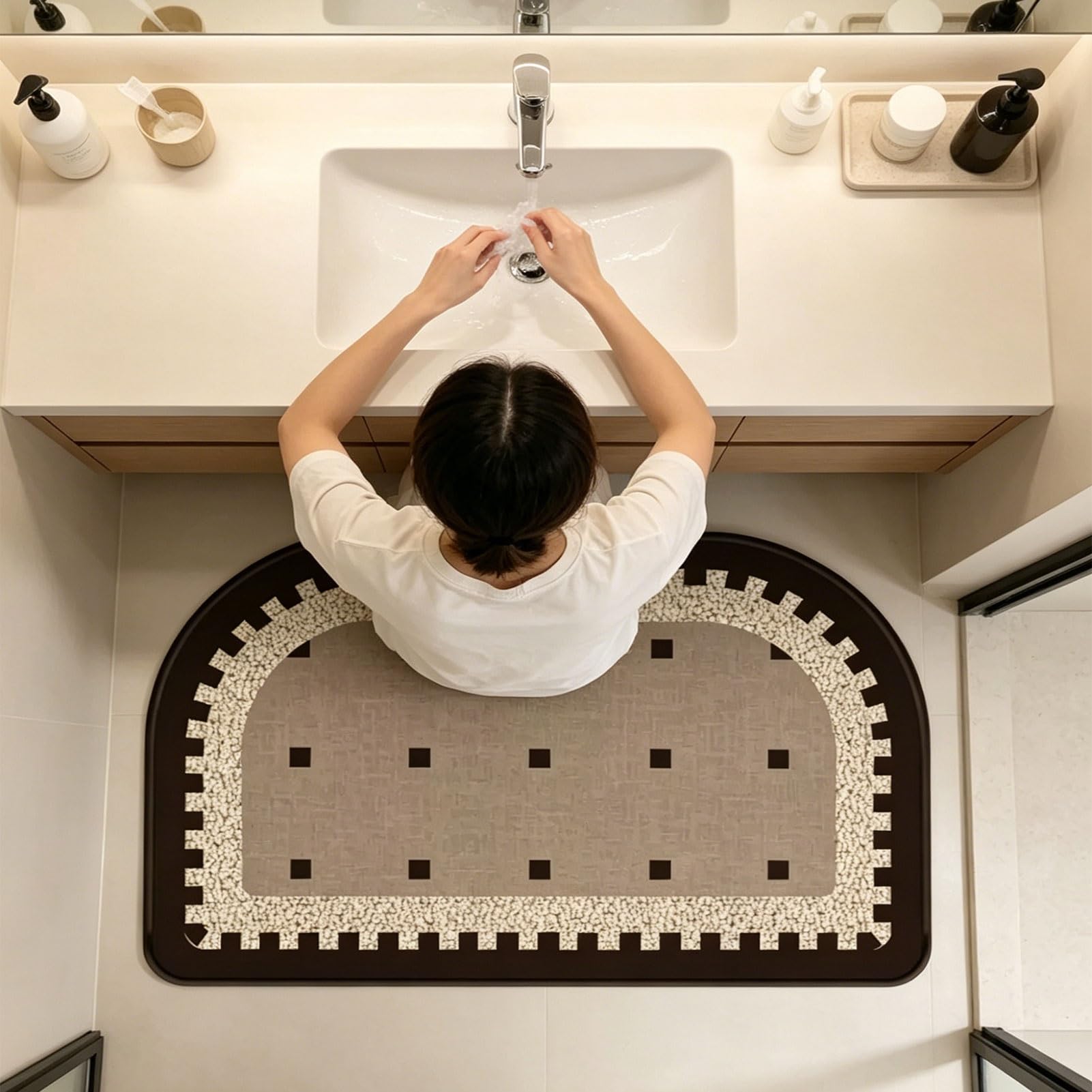 Tappeto Antiscivolo di Piccole Dimensioni in Terra diatomacea, Tappetino Assorbente per Bagno ad Asciugatura Rapida per Comodino, Cucina, Ingresso e Bagno (40x60 cm)