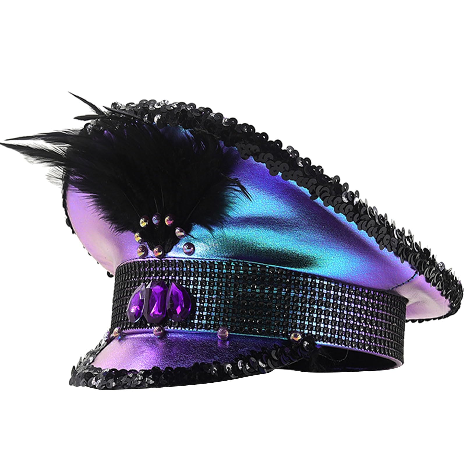Cappello per adulti con paillettes/strass, per feste di fine anno, feste di addio al nubilato