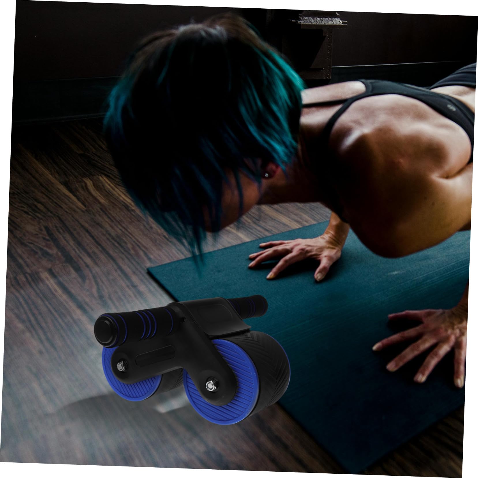 NOLITOY Rodillo Ab de Rebote Automático con Alfombrilla para Rodillas para Entrenamiento Abdominal Rueda Abdominal de Fitness para Ejercicios Casa Color Aleatorio
