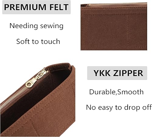 Miniatura 4 de Doxo Organizador de bolso para bolsas LV Boulogne, inserto de bolsa de mano con cremalleras, múltiples bolsillos divisores moldeadores de bolsos