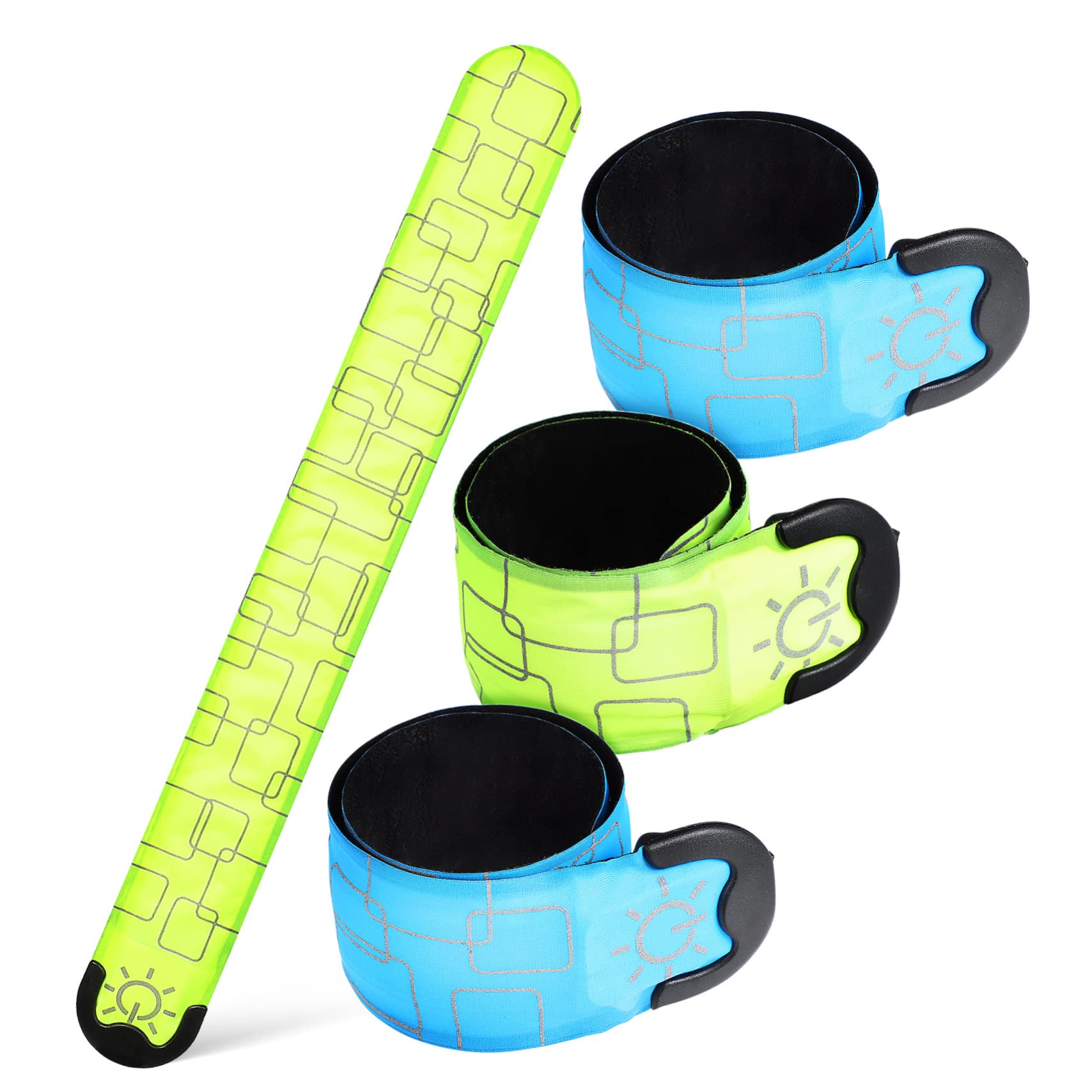 YARNOW Lot De 4 Bracelets Ronds Papa - Bracelets Lumineux À LED - Brassards Lumineux À LED - Bracelet Lumineux À LED pour Le Jogging - Bracelets LED - Brassard pour La Course À Pied -