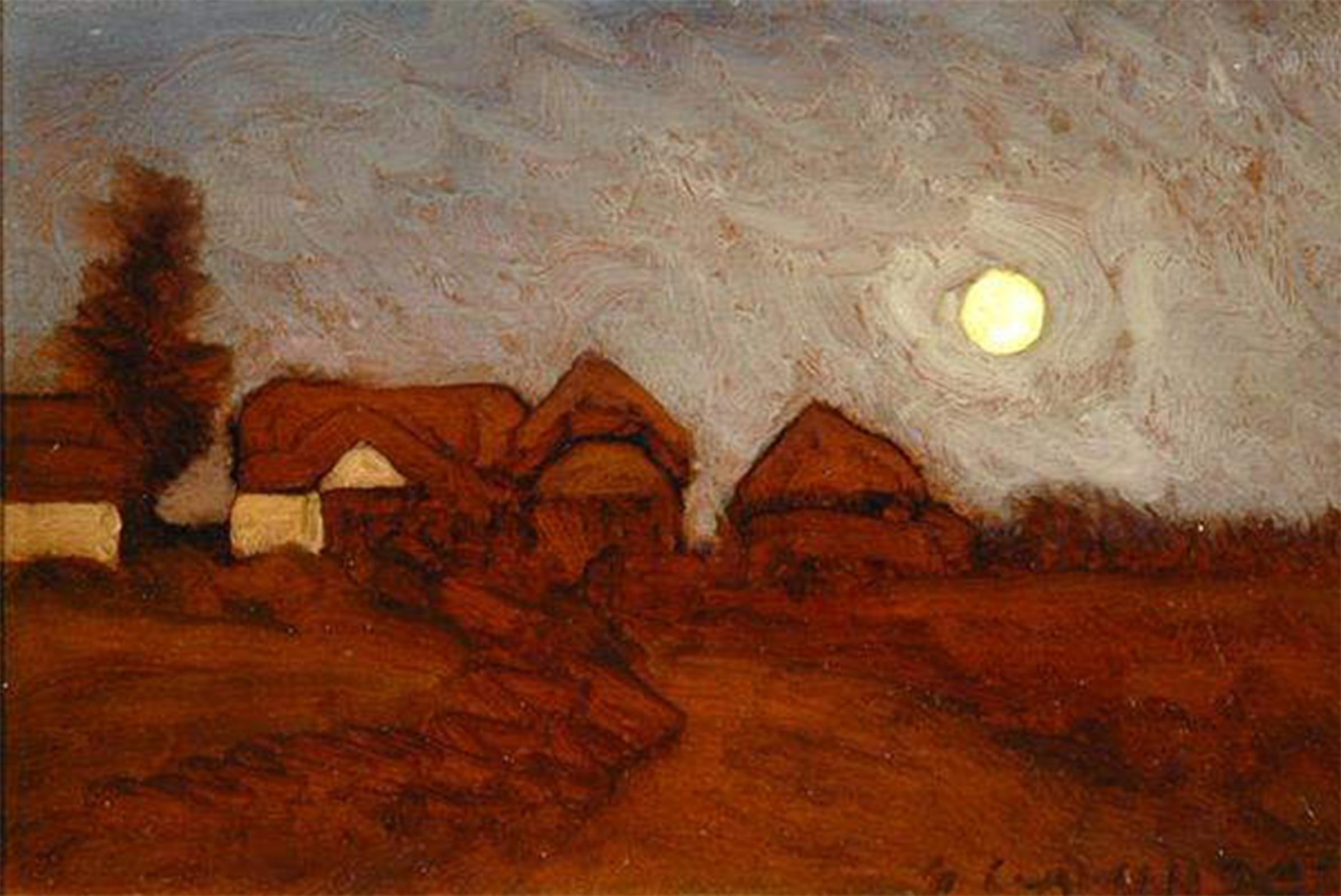 HRJUBWREE Retro Picture Art Painting Wall Poster Farmstead by George Clausen Vintage Art Print for Home Decor 60x90cm