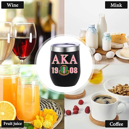Miniatura 4 de KAIRA Vasos personalizados para mujer, vaso de vino de acero inoxidable personalizado con tapa, 12 onzas, taza de café helado con aislamiento de