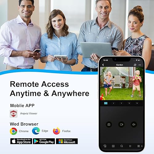 Miniatura 6 de Anpviz Sistema de cámara de seguridad PoE de 16CH 4K comercial, 16 piezas H.265+ con cable de 8MP cámaras IP al aire libre con micrófono, visión