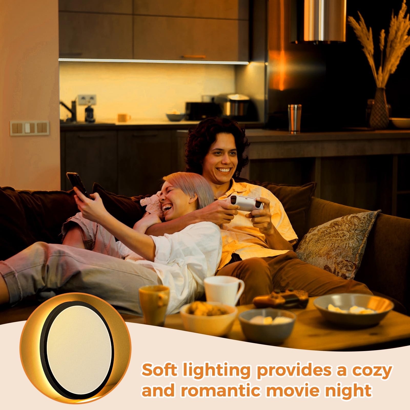 slochi 30CM Plafoniera LED Soffitto Dimmerabile, 24W 2800LM Lampada led soffitto con Telecomando, Luce Notturna 1800k, 3000-6500K che cambia colore Per Soggiorno Camerette letto Cucina Bagno, Nero