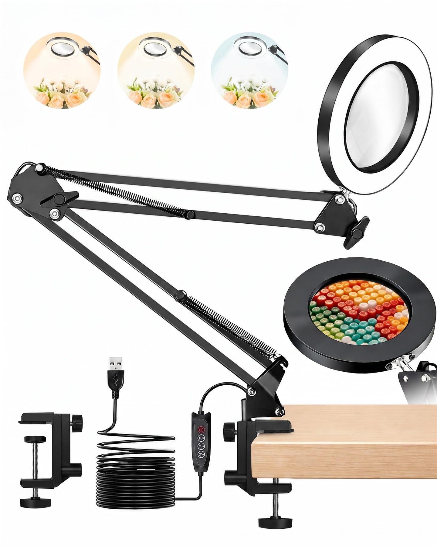TANYO 10X Magnifying Glass with Light
