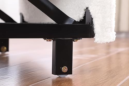 Miniatura 9 de Linique Sofá cama convertible, silla ajustable con almohada, silla multifuncional con tela de peluche suave para sala de estar, dormitorio, Negro +