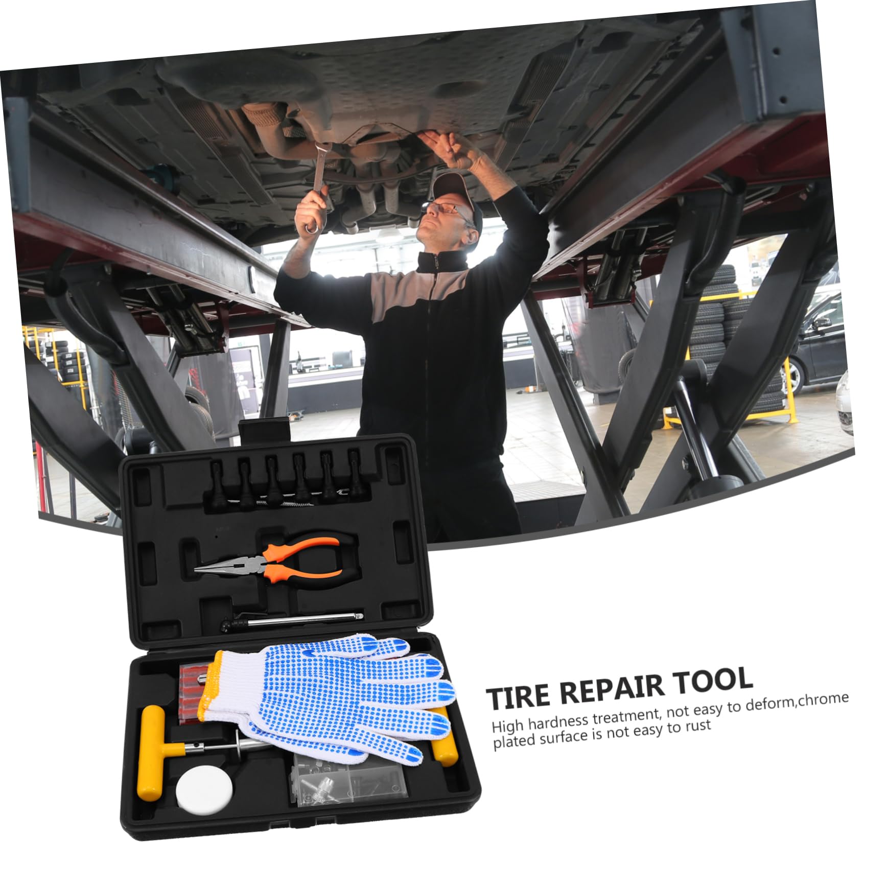 SOLUSTRE 100 Stück Reifenreparatur Werkzeugset für Auto und Motorrad Tragbar Leicht Einfache Anwendung für Schnelle Reparatur von Autoreifen Unterwegs