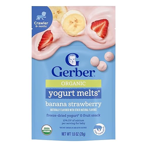 Gerber Baby Snacks Organic Yogurt Derrite Banana Fresa 1 onza paquete de 7 Gerber Baby Snacks Organic Yogurt Derrite Banana Fresa 1 onza paquete de 7