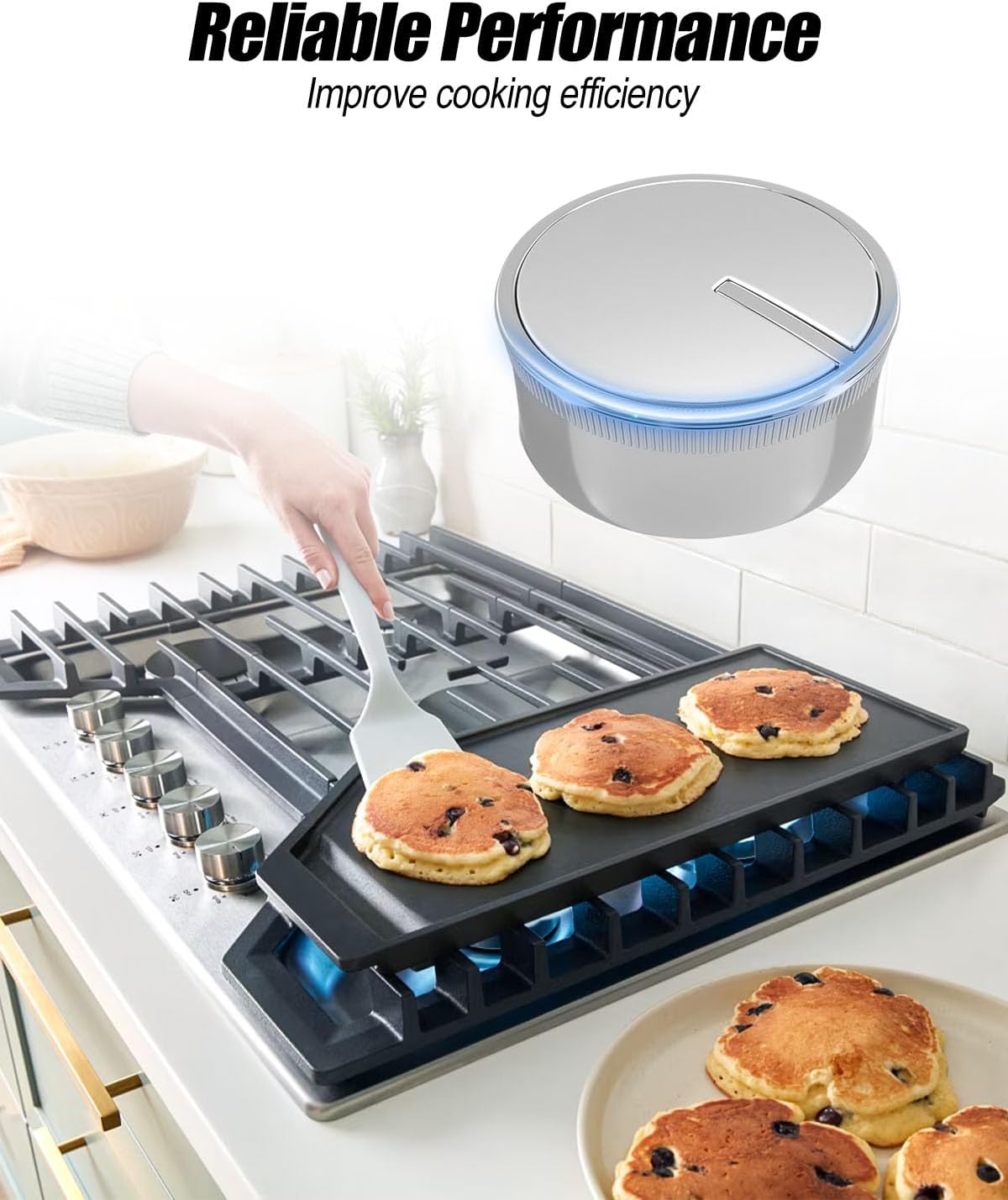 W10506367 Gas Range Burner Control Knob Fit for Whirlpool Ranges, Replaces WPW10506367 AP6022440 PS11755773 Stove Oven Knobs, 2Pcs