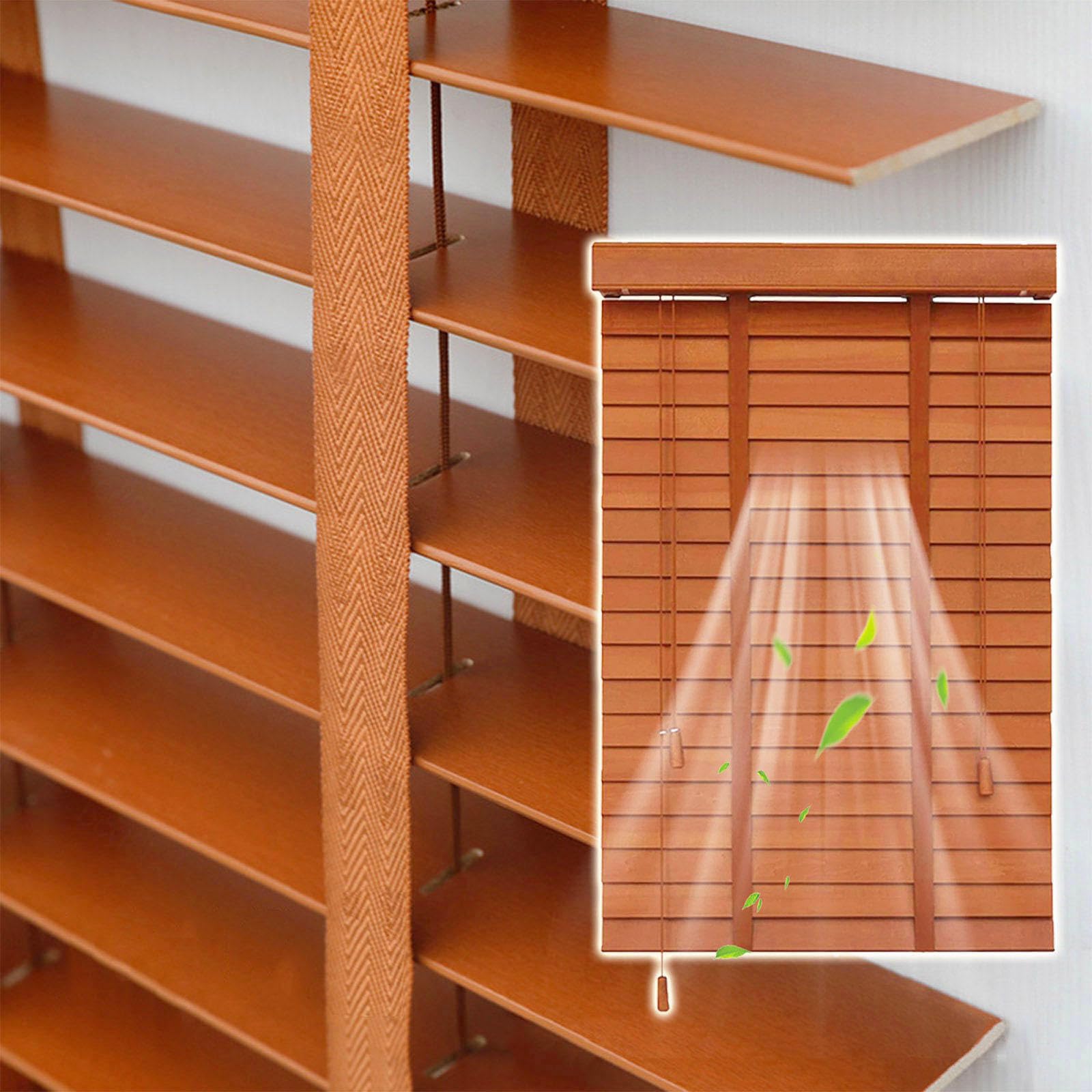 Wooden Venetian Blinds for Windows,Horizontal Blinds,Light Filtering Wooden,WxH-95x210cm/37.4x83in