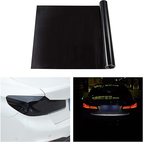 TOMALL Película de vinilo negro oscuro de 78.7 x 12 pulgadas para faros delanteros de automóvil, luces antiniebla, calcomanías autoadhesivas para