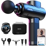 Massage Gun Deep Tissue&comma; Portable Percussion Muscle Massager with Bluetooth&comma; Handheld Device for Back and Neck&comma; Carry Case&comma; Gifts for Men and Women
