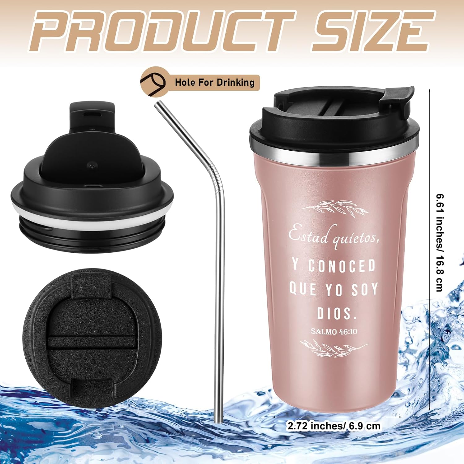 Meanplan 10 Sets Easter Spanish Christian Gifts Bulk Bible Verse Tumbler for Men Women Regalos Cristianos Para Mujer Stainless Steel Christian Mugs 17oz Coffee Cup Religious Church Gifts(Colorful) - Image 2