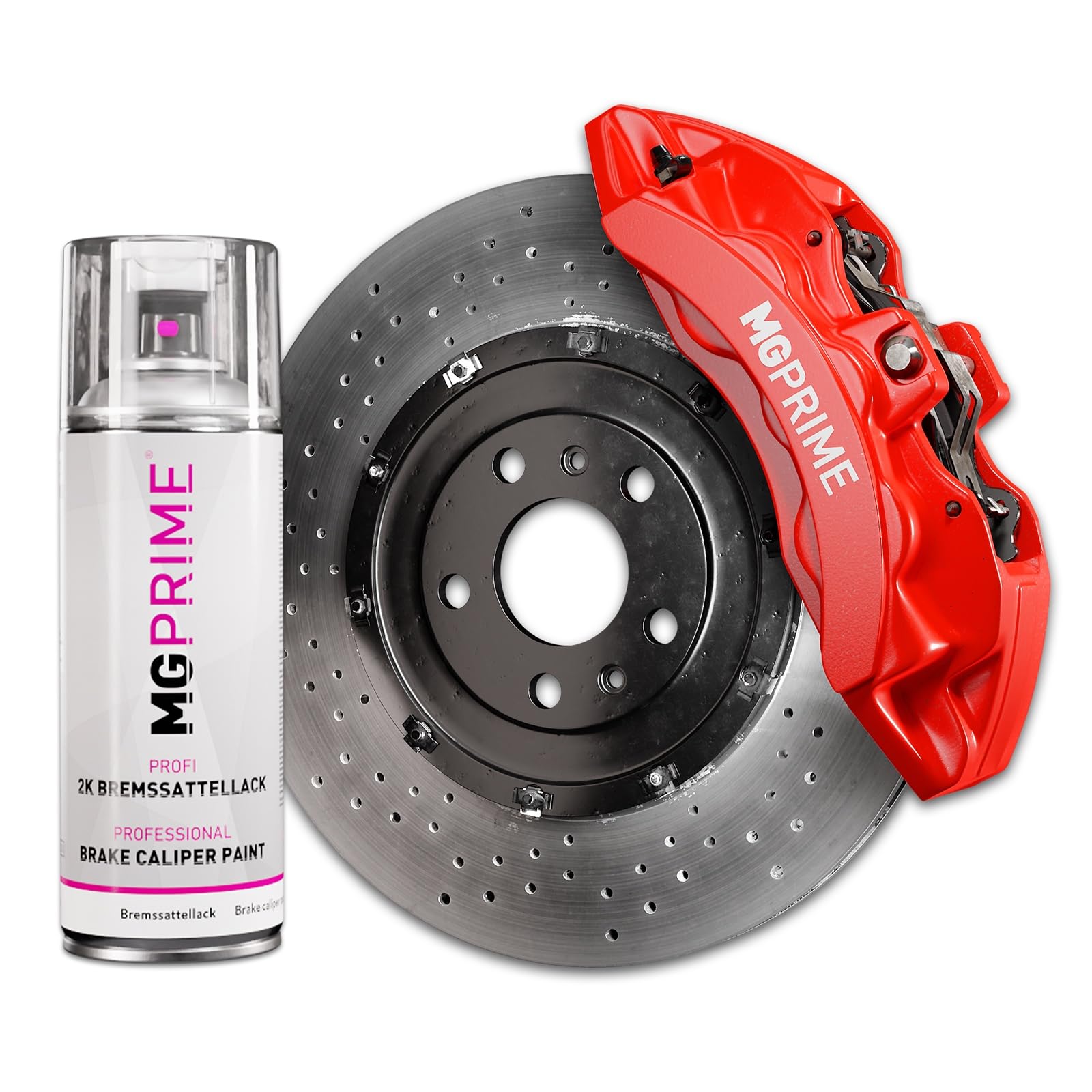 Mg Prime Racing Red 2K Brake Caliper Paint Spray Can 2K Single-Layer Paint (Simlar To Ral 3020 Traffic Red)