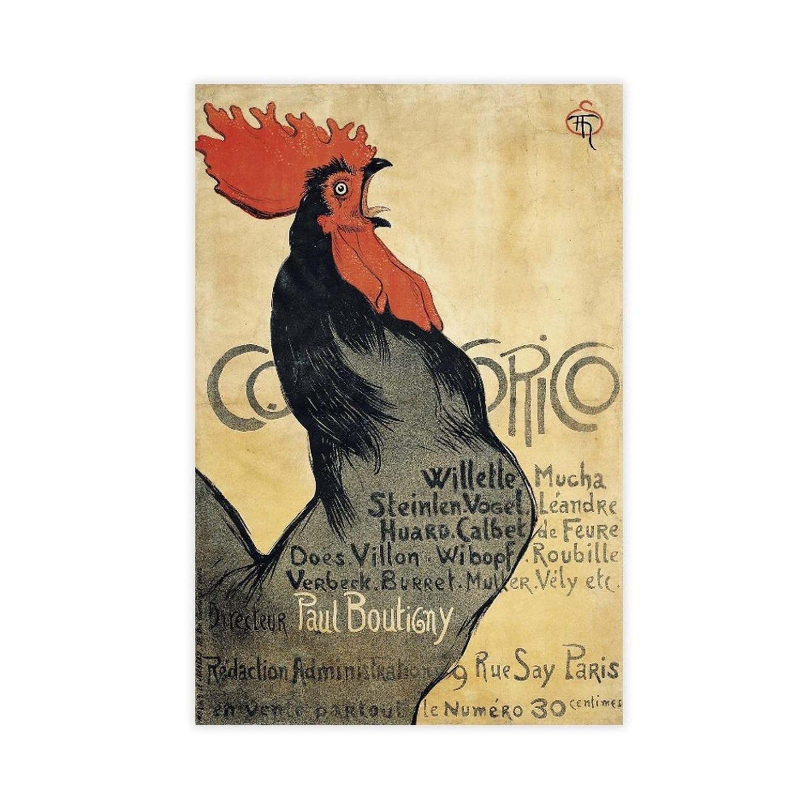WCYB Théophile Alexandre Steinlen Cocorico Posters Prints Canvas Deco Paintings Wall Art Unframe 20" L X 30" W