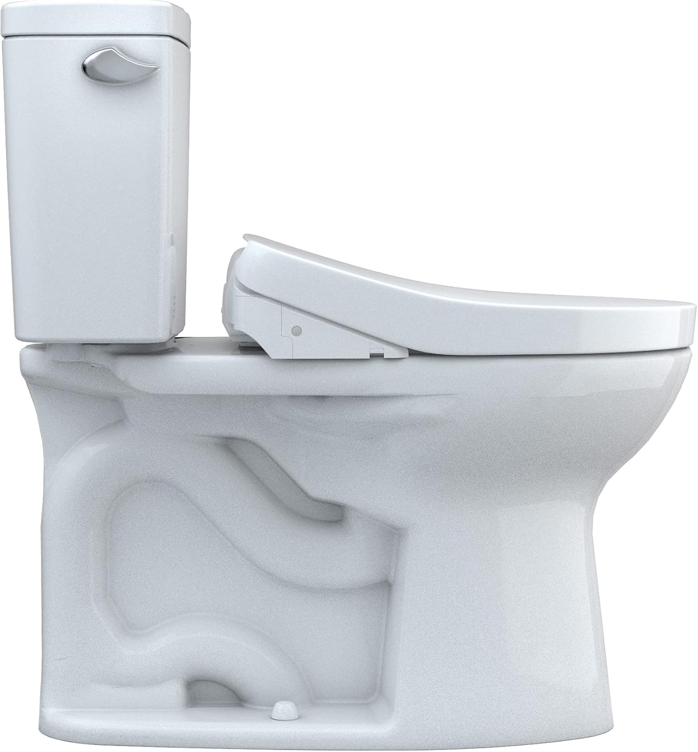 TOTO Drake WASHLET+ Two-Piece Elongated 1.28 GPF TORNADO FLUSH Toilet with Auto Flush, Cotton White - MW7763056CEGA#01