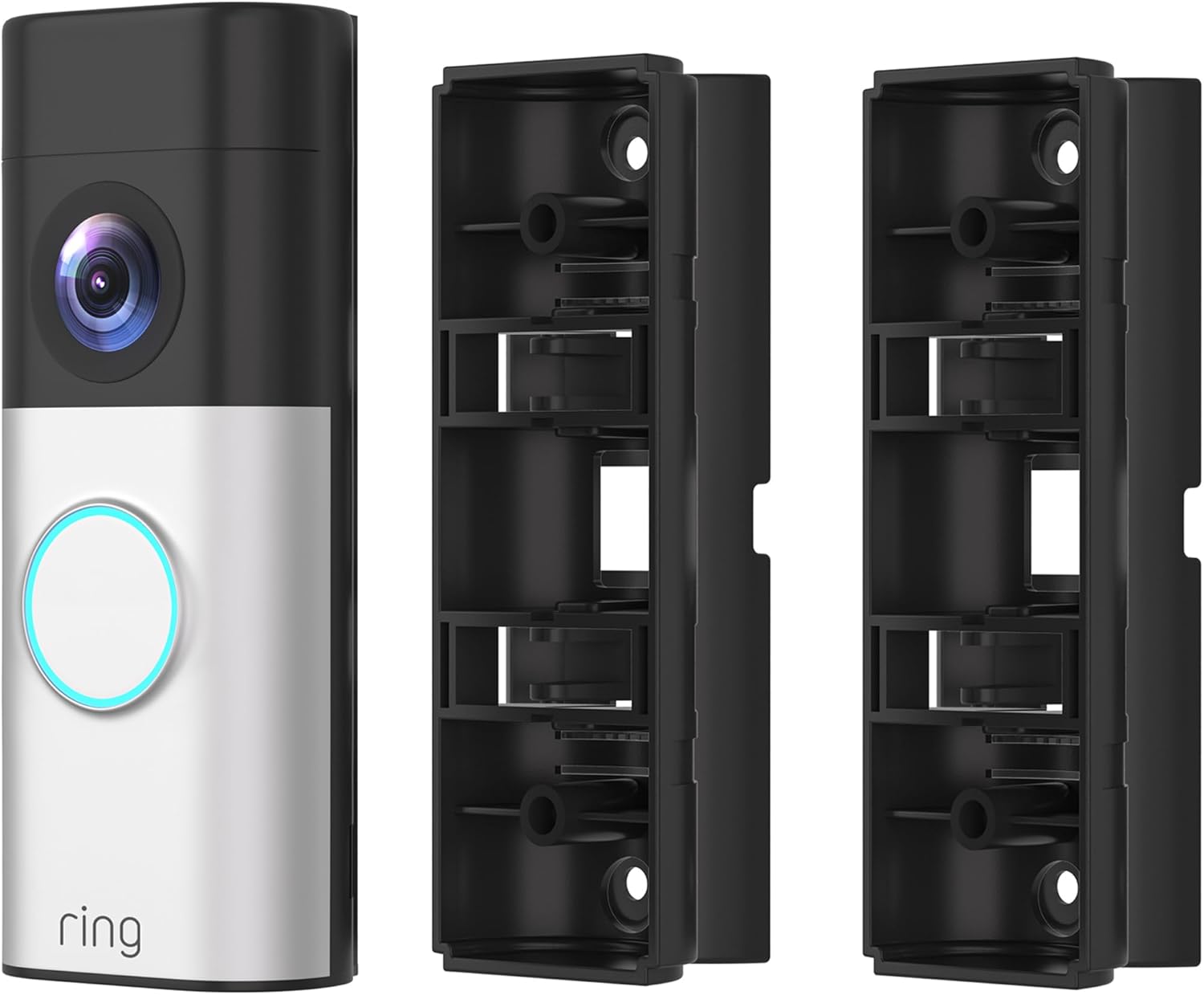 Adjustable 30 to 55 Degree Door Bell Angle Mount Compatible with Video Doorbell 1/2/3/4/ Wired/Pro / (2020 Release) / Battery Doorbell Plus, Camera Holder (Black) Pack of 2