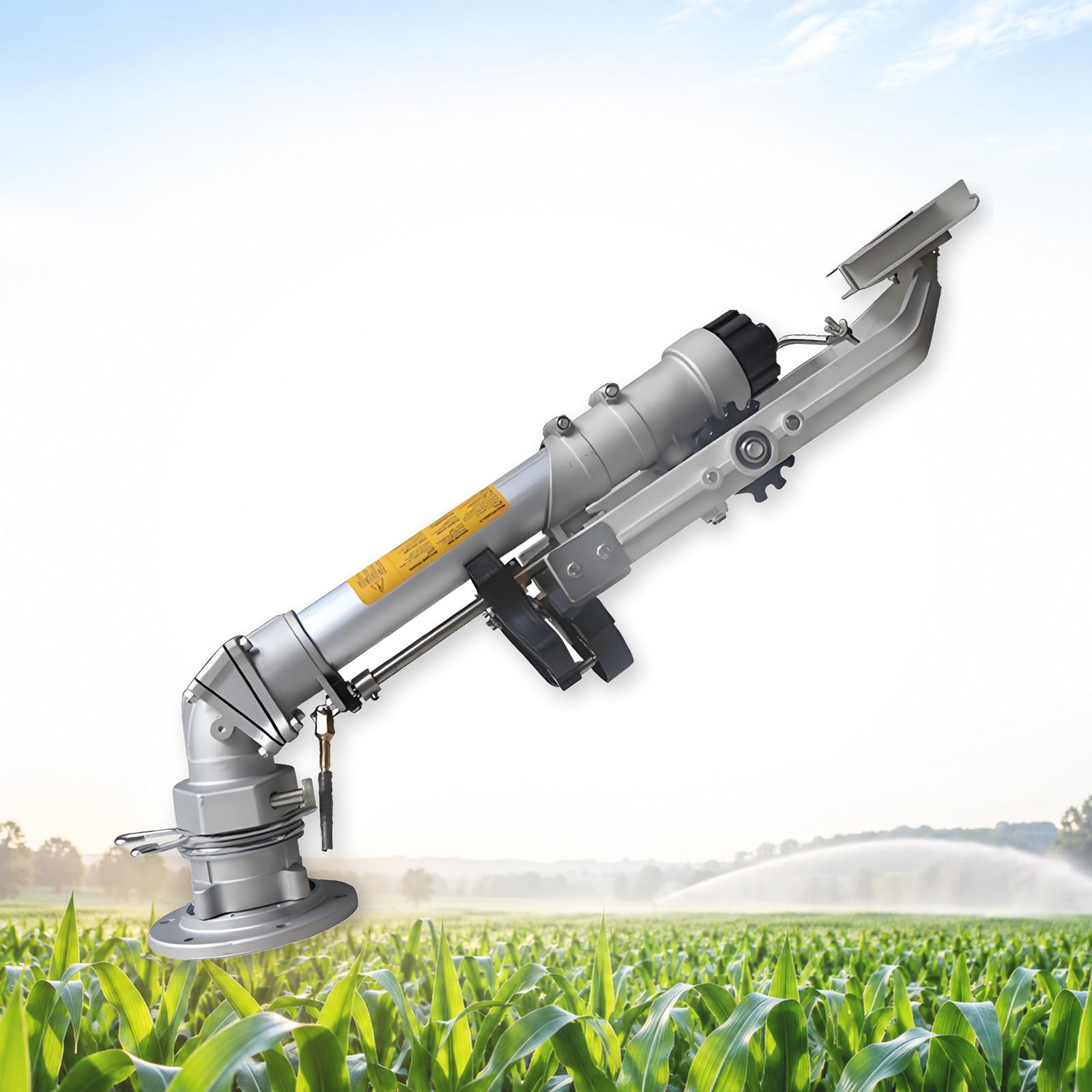 Irrigatore a Battente, cannoni irrigui per Uso agricolo, irrigatore per Prati ad Alta Resistenza, irrigazione a 360 Gradi per Ampie superfici; Ideale per Cortili, Prati e Giardini.