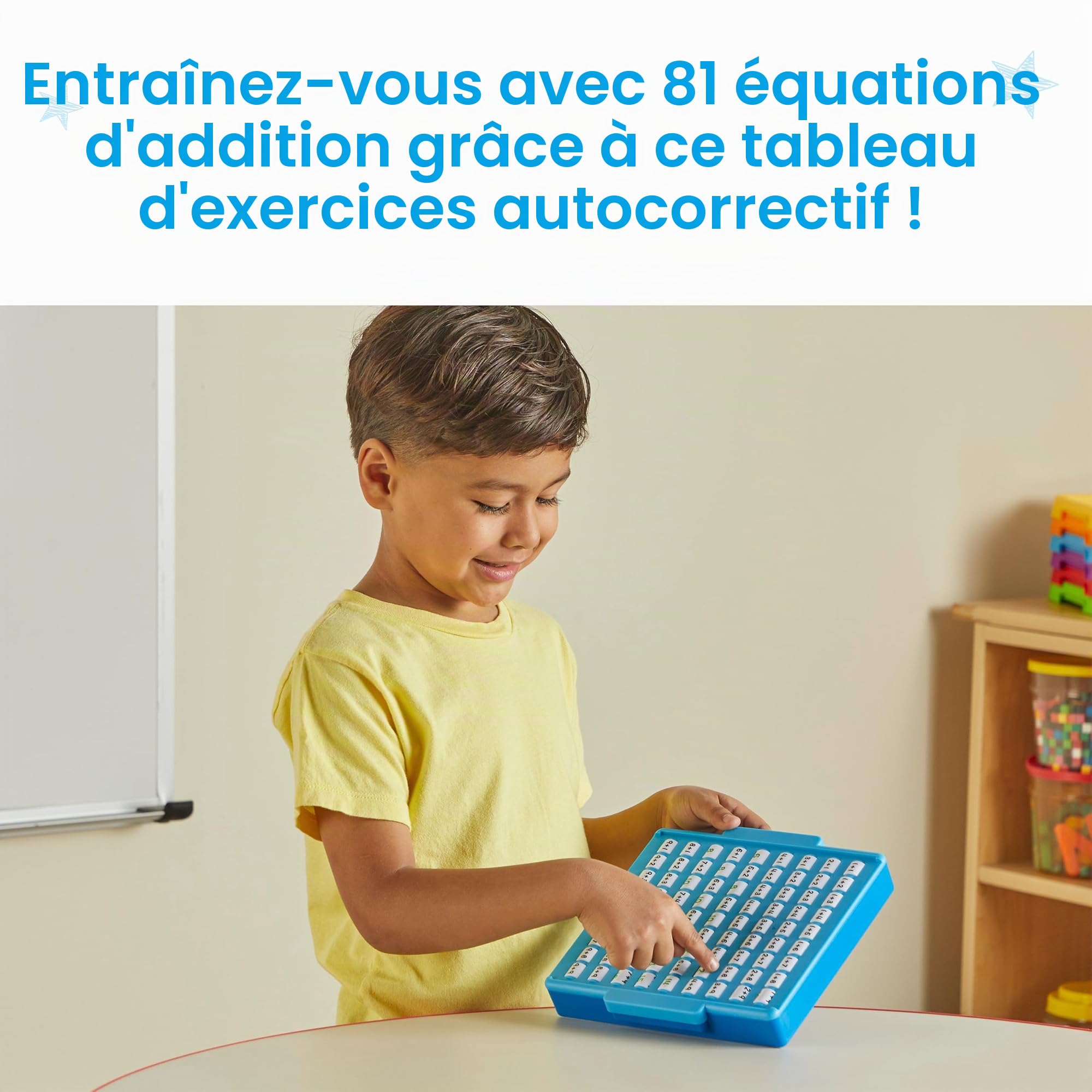 Learning Resources Tableau d'informations mathématiques interactif, Apprendre l'addition, Tableau d'activité à corriger soi-même pour l'apprentissage Autonome, dès 5 Ans