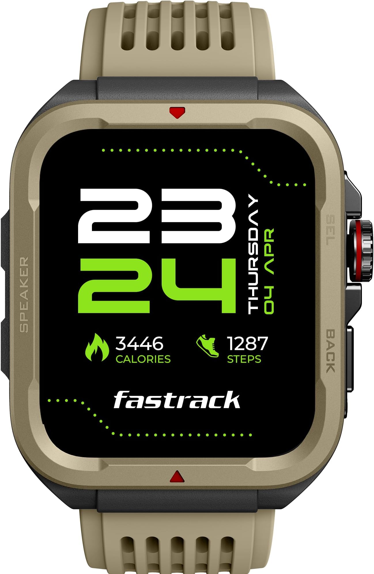 Active Rugged Smartwatch with 1.83" UltraVU HD Display|SingleSync BT Calling|Functional Crown|100+ Sports Modes|AI Coach|Auto Multisport Recognition|AI Voice Assistant|24x7 Health Suite|IP68