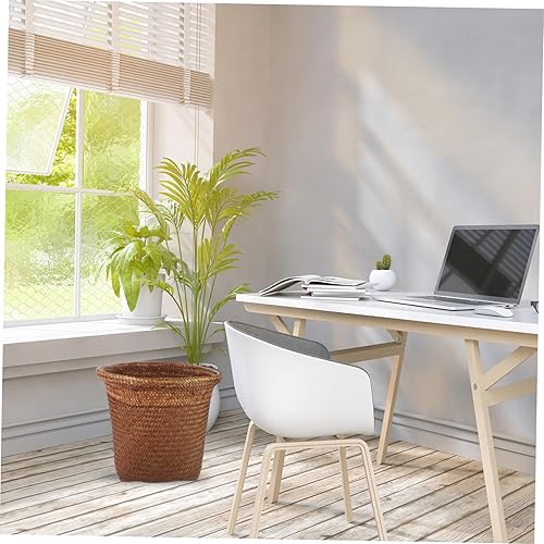 Miniatura 4 de HOOTNEE Cesta de almacenamiento de mimbre para papas y cebollas, cesta de lavandería, cesta de basura rosa, soporte para brochas de maquillaje,