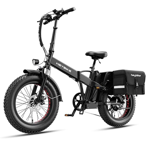 Heybike Mars 2.0 Electric Bike for Adults,【28MPH&1400W Peak Motor】，624Wh Removable Battery with 50 Miles Max Range, UL Certificated Folding Electric Bicycle with 20"×4" Fat Tire and Full Suspension