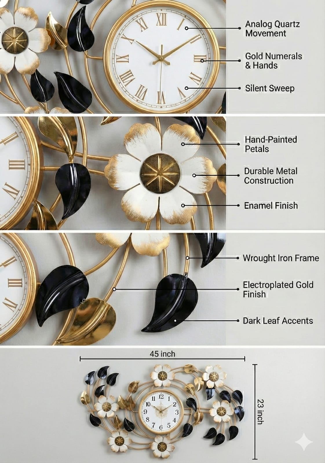 Art House Designer Wall Clock - Steel & Acrylic -4 Art House Designer Wall Clock - Steel & Acrylic -4