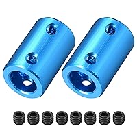 Vista 3 de Juego de 2 tornillos de acoplamiento de eje de 0.236 in a 0.315 in, conector de junta de acoplador de eje rígido L25x D14, aleación de aluminio