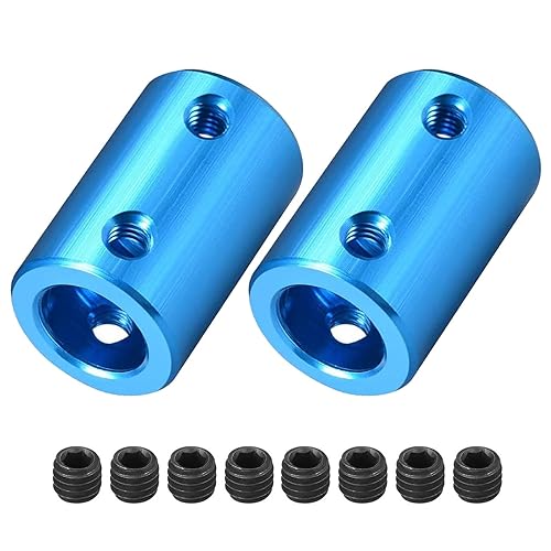 Miniatura 3 de Juego de 2 tornillos de acoplamiento de eje de 0.236 in a 0.315 in, conector de junta de acoplador de eje rígido L25x D14, aleación de aluminio para