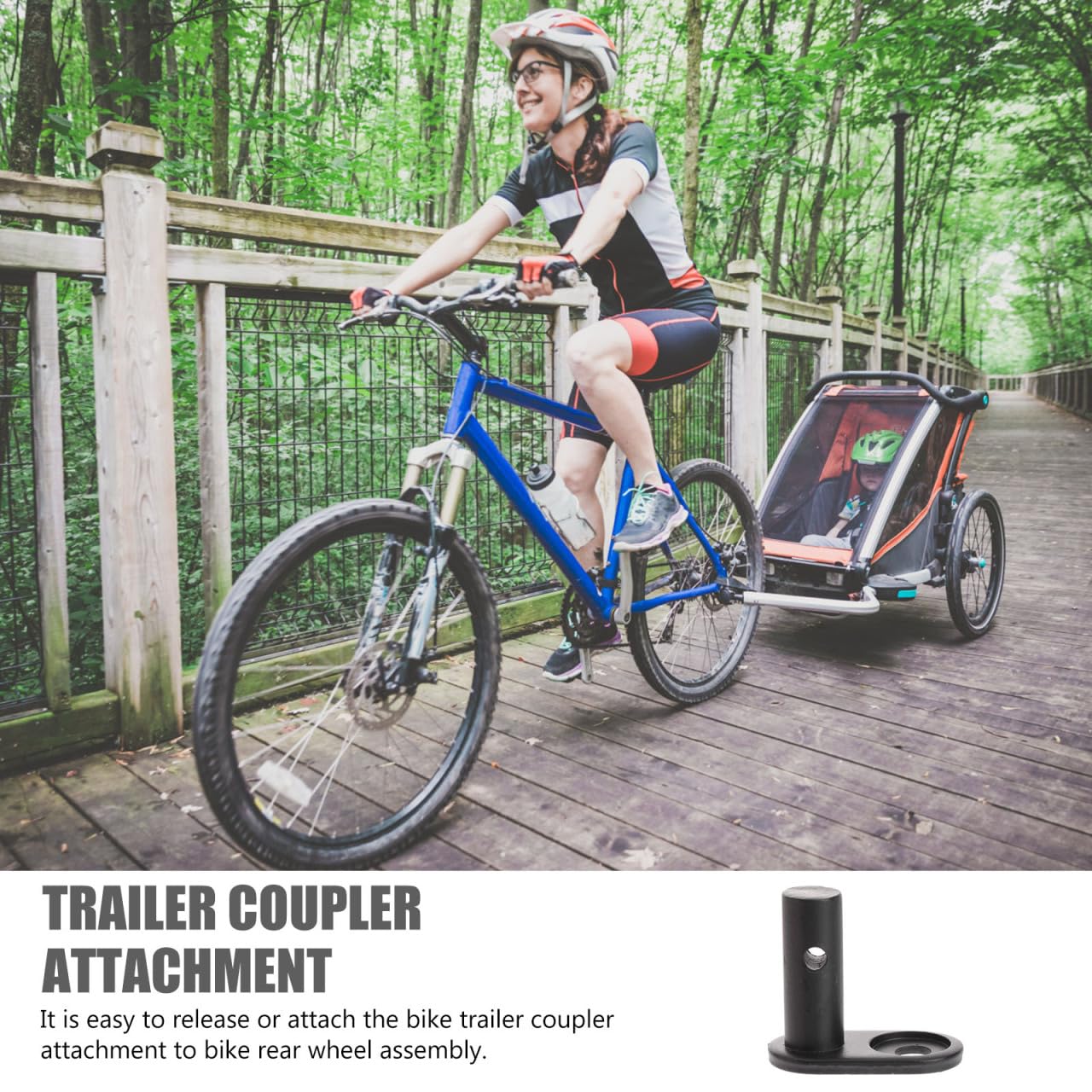 TOYANDONA Accessoires de remorque de vélo Fixation coude acier noir