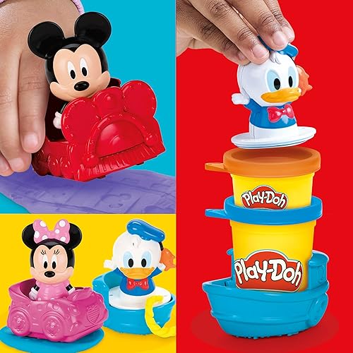 Miniatura 3 de Play-Doh Disney Junior Mickey Mouse Clubhouse, Stamp & Go Megapack con Mickey, Minnie y Donald, artes y manualidades, juguetes preescolares para