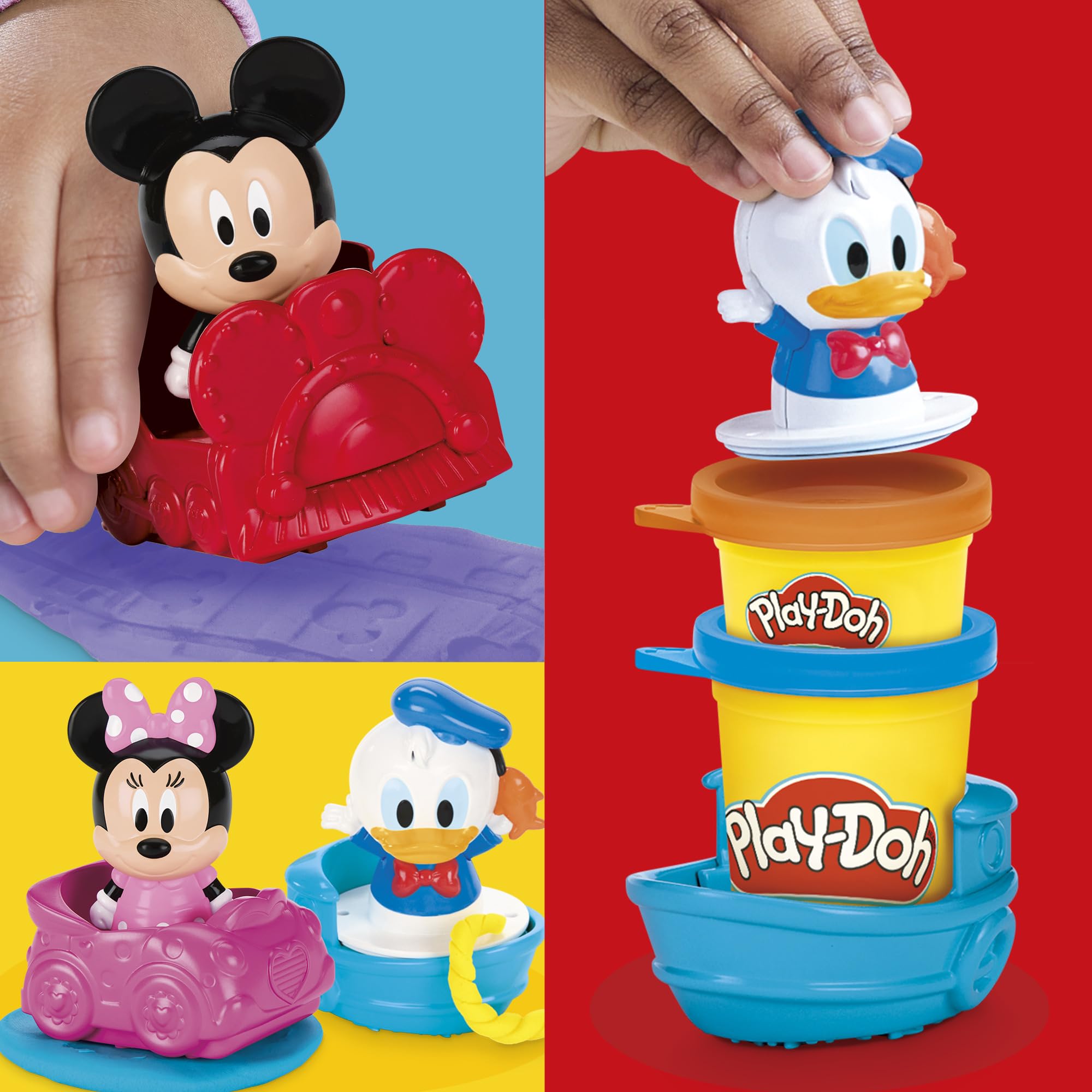 Play-Doh Disney Junior Stamp & Go Megapack with Mickey, Minnie & Donald, Arts & Crafts Preschool Toys for Children Aged 2+ - Image 3