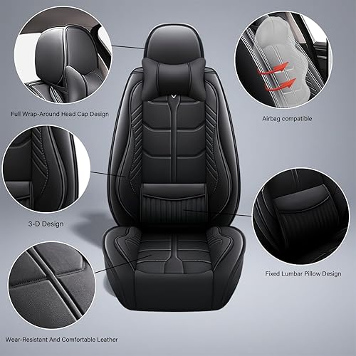Miniatura 4 de Funda de asiento de coche para KIA Forte Koup 2010-2016, funda de asiento delantero y trasero de 5 plazas, fundas de asiento de cuero impermeables y