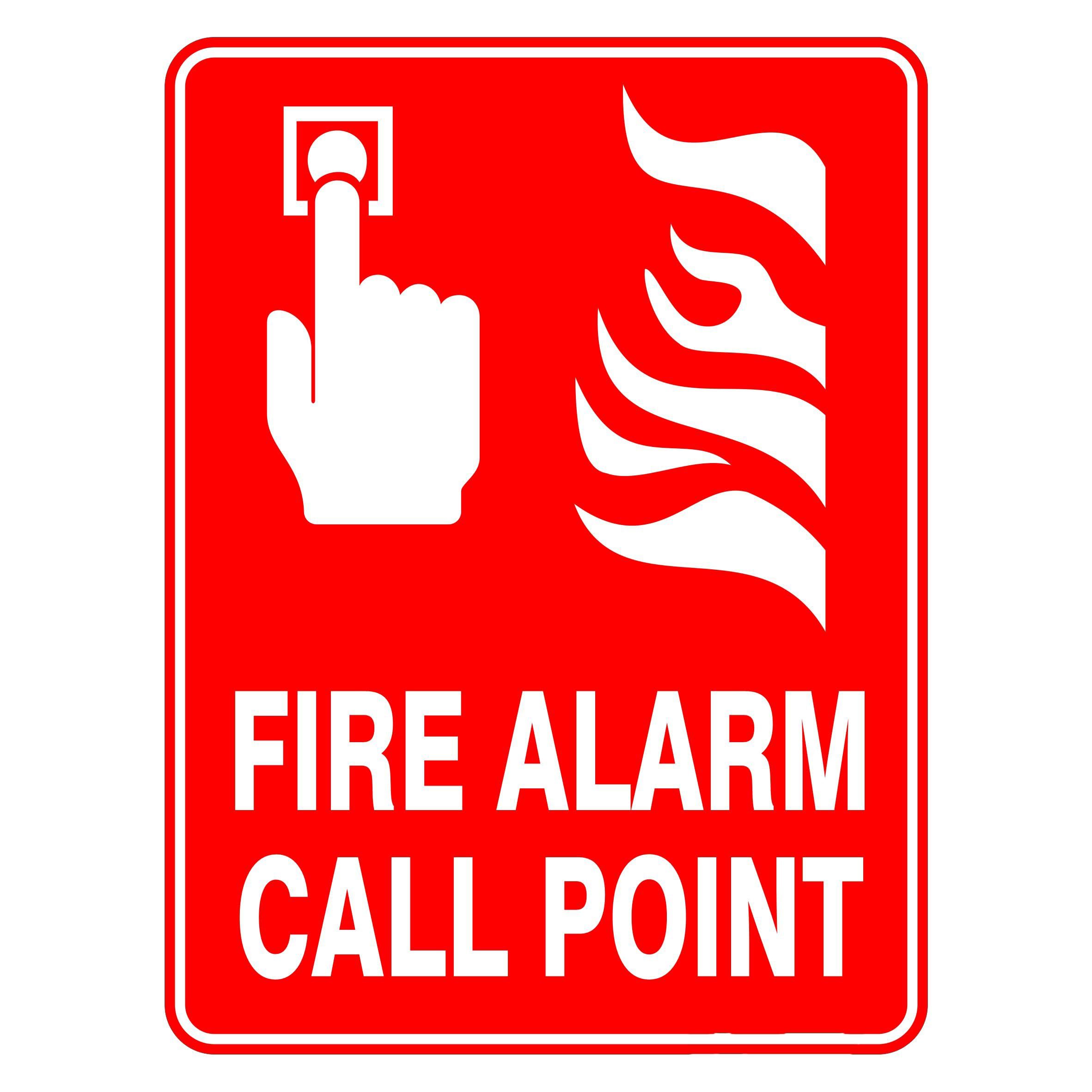 Fire Alarm Call Point Safety Signs, 12x8 Metal Tin Sign, Fire alarm activation point.