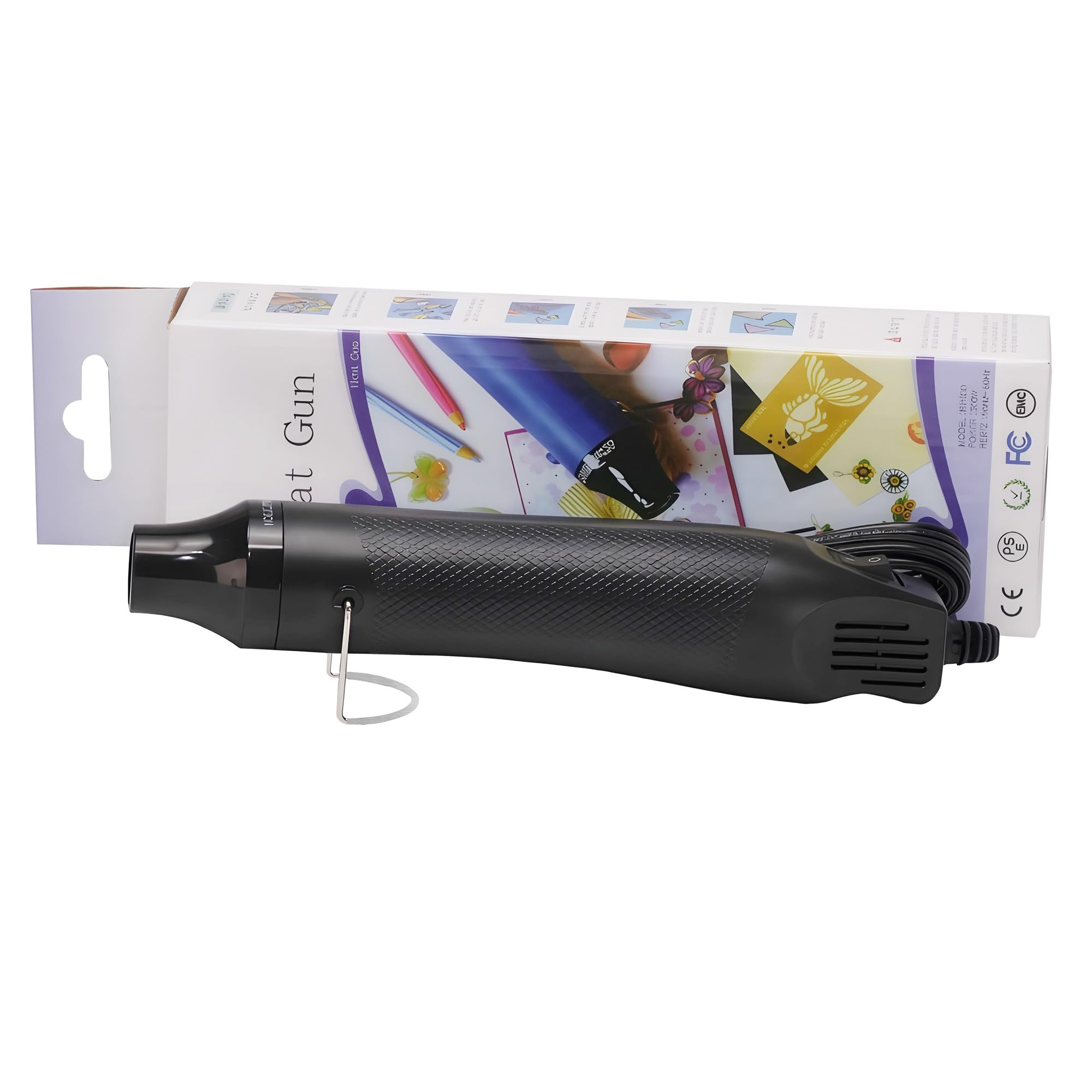 6.6FT Long Heat Gun, Uptdae Version Homidic Mini Handheld Hot Air Gun, Electric 300W Portable Heat Gun for DIY Craft Embossing, Shrink Wrapping PVC, Drying Paint, Clay, Rubber Stamp