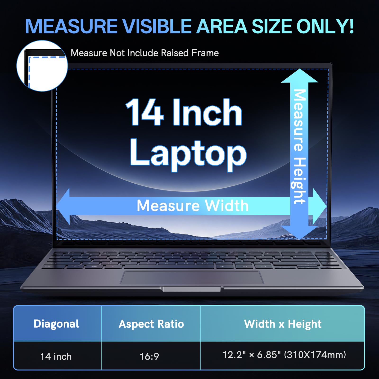 Zspeed Pantalla de privacidad de cristal de 14 pulgadas para monitores de computadora, antiluz azul, propiedades antirreflejos, protección de privacidad