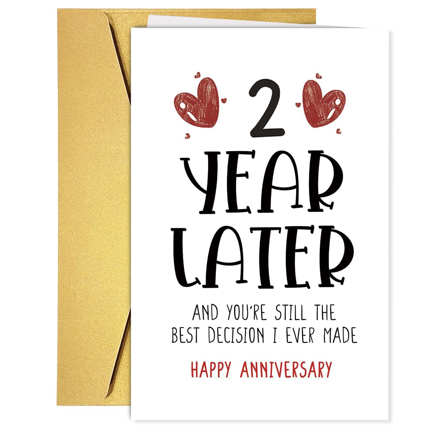 Anniversary Card, Wedding Anniversary Card Happy Anniversary Card Anniversary Card for Couple for Girlfriend Boyfriend Wife Husband (2 Year)
