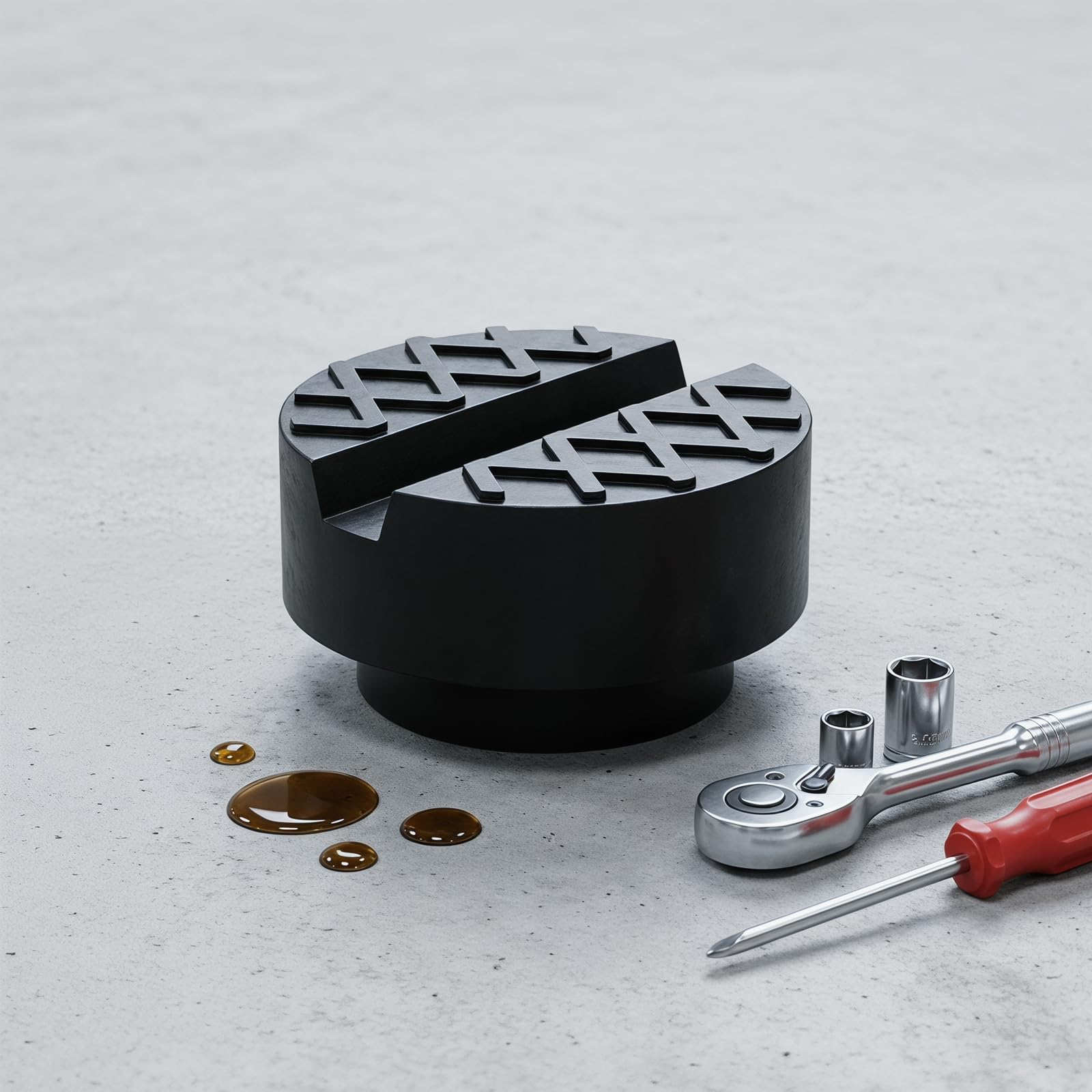 2 Pezzi Tampone in Gomma con Scanalatura, Tampone in Gomma per Cric con Scanalatura, con Grazie al Design Antiscivolo, per Trolly e Piattaforme di Sollevamento