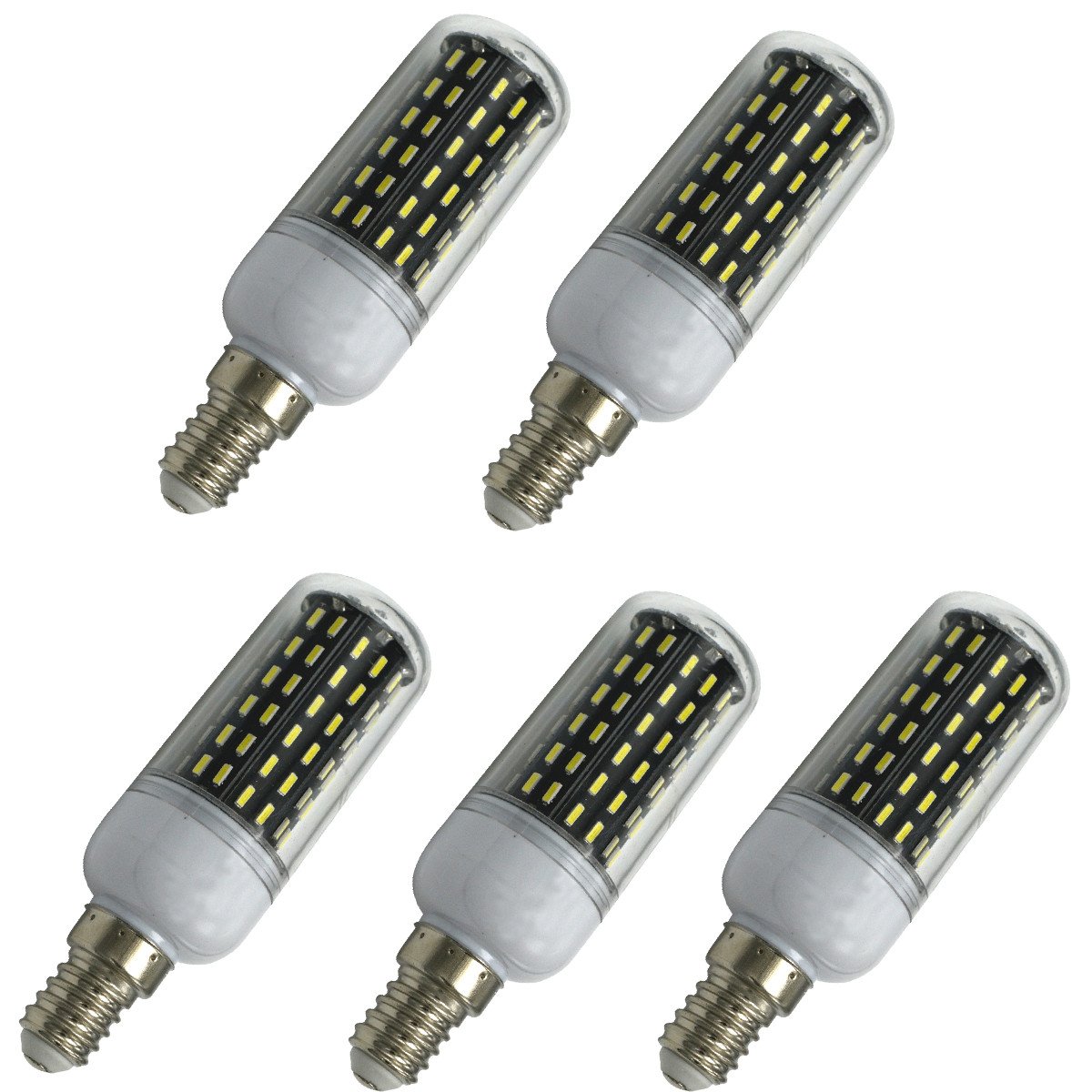Aoxdi E14 LED Light Bulb Cool White 9W, 96 SMD 4014 SES Small Screw Light Bulb, LED Bulbs, Non-Dimmable, AC220-240V, 5-Pack (Cool White)