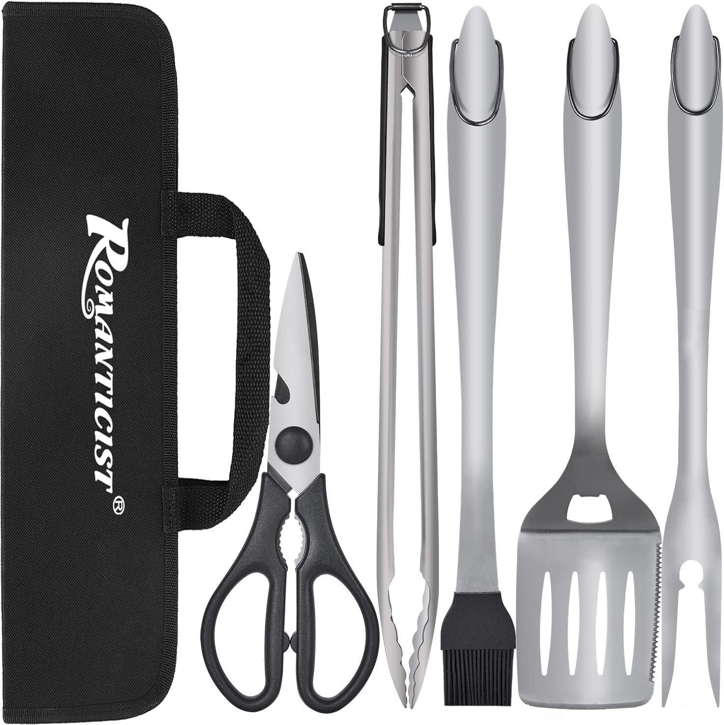 ROMANTICIST 6pcs Heavy Duty Grill Tools,18Inch Stainless Steel Grill