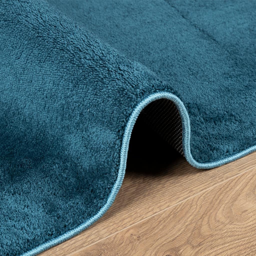 vidaXL Tapis Oviedo à Poils Courts Turquoise 120x120 cm